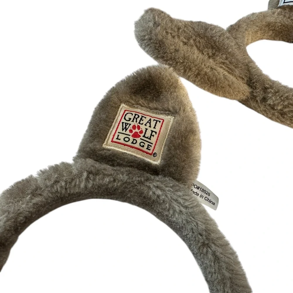 Great Wolf Lodge Wolf Ears Headband Lot of 4 Brown Faux Fur Plush Costume Furry